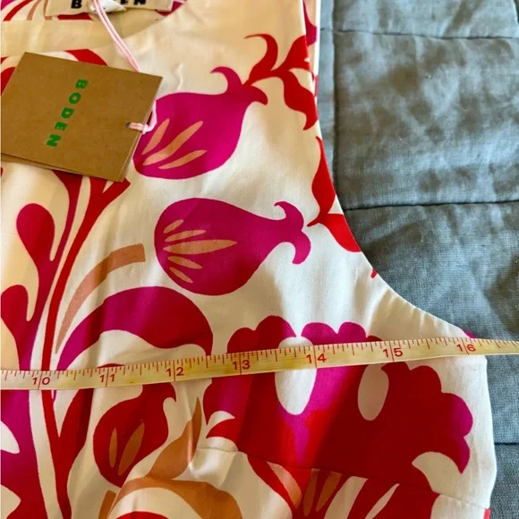 Boden Lauren Cotton Midi Dress Poppy Red Elaborate Flora 6 R NWT - Picture 13 of 14